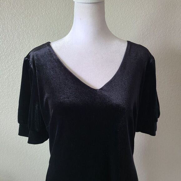 Velvet Fleur Mini Dress Size 8 Puff Sleeve Short Goth‎ Party Punk Grunge - Picture 4 of 8